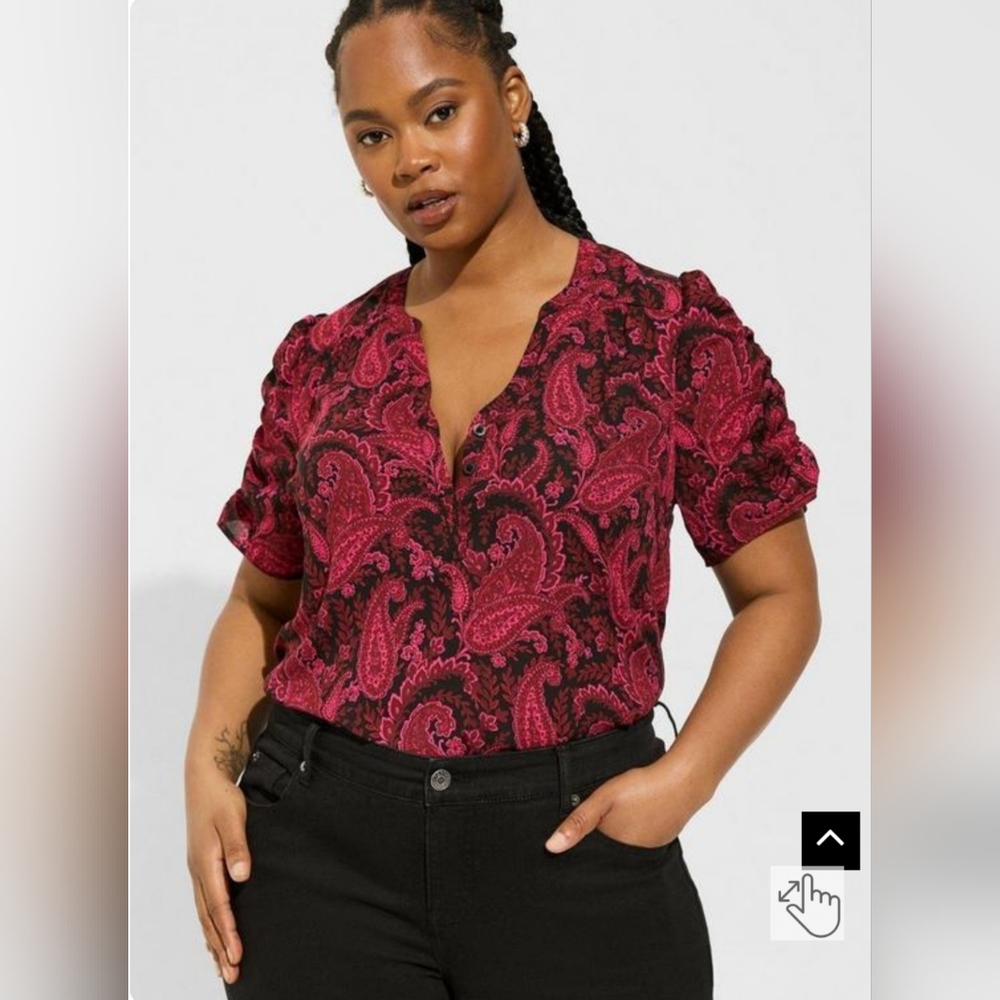 NWT Torrid 4X Harper Georgette Short sleeve blouse